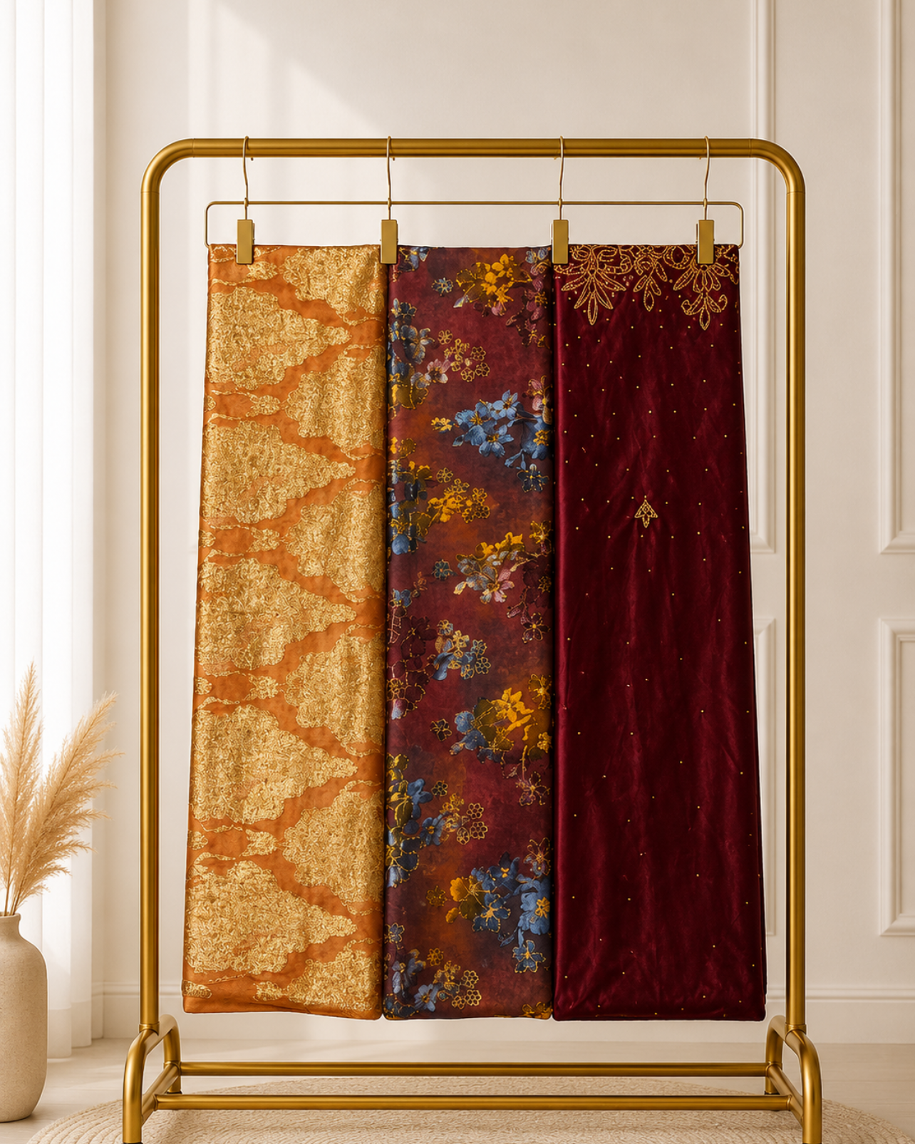 Burgundy Blossom Maqbaal Set
