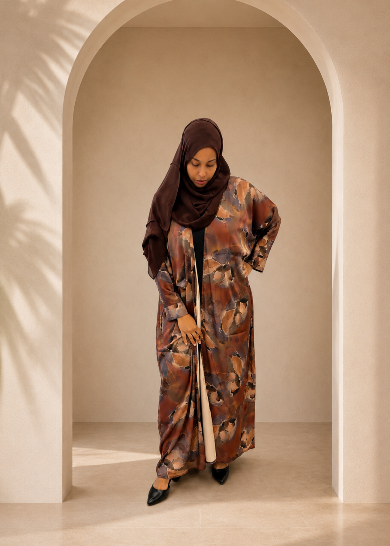 Deep Plum Floral Kimono