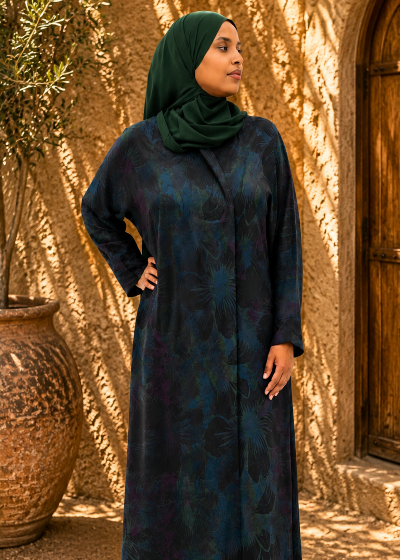Midnight Petals Abaya