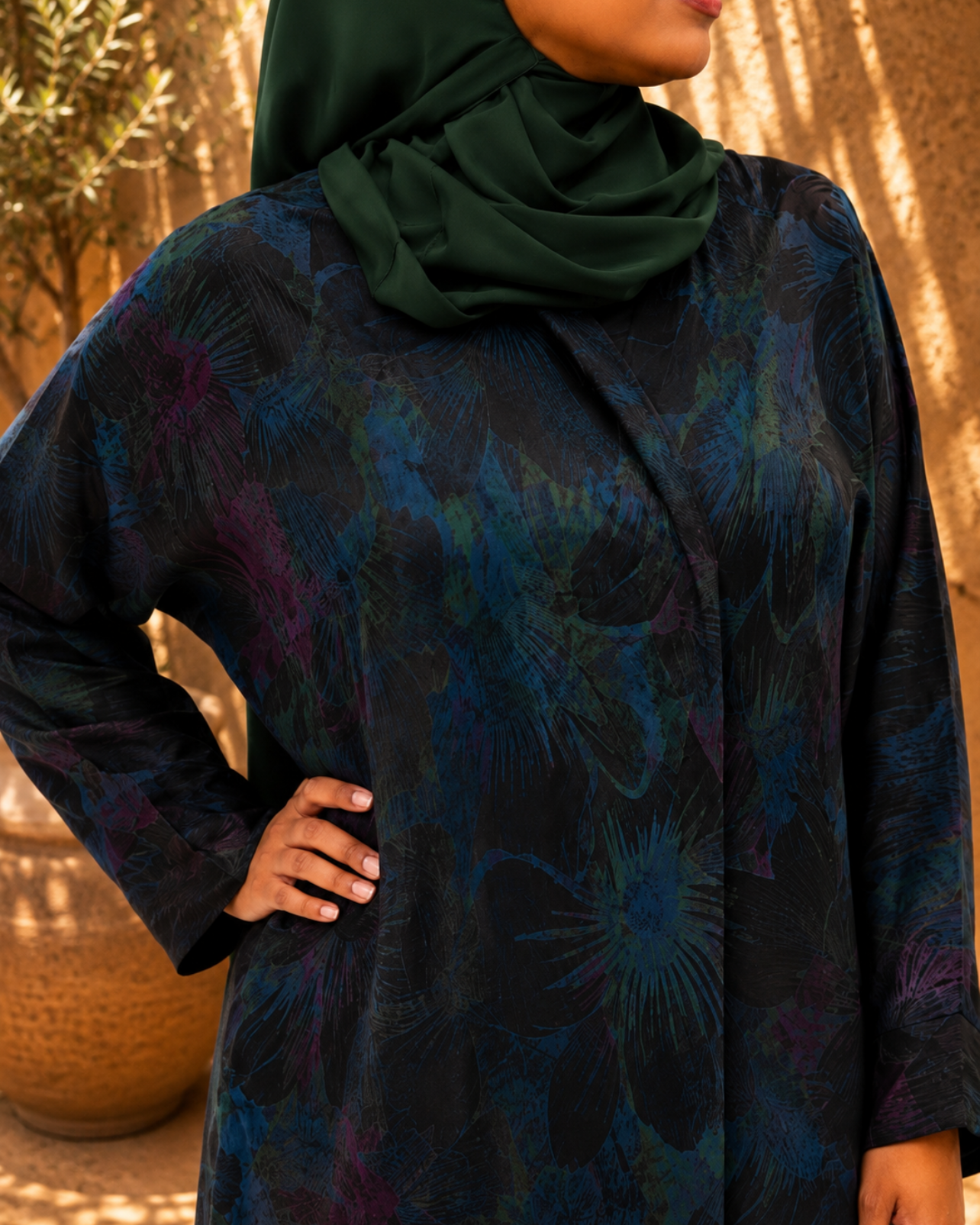 Midnight Petals Abaya