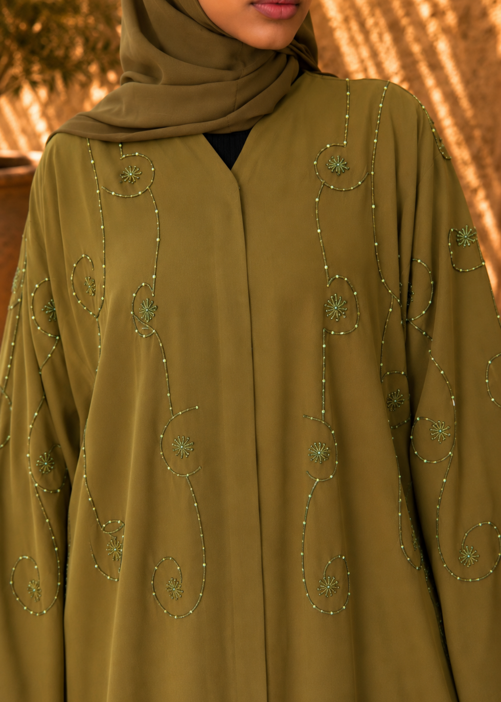 Olive Whisper Abaya