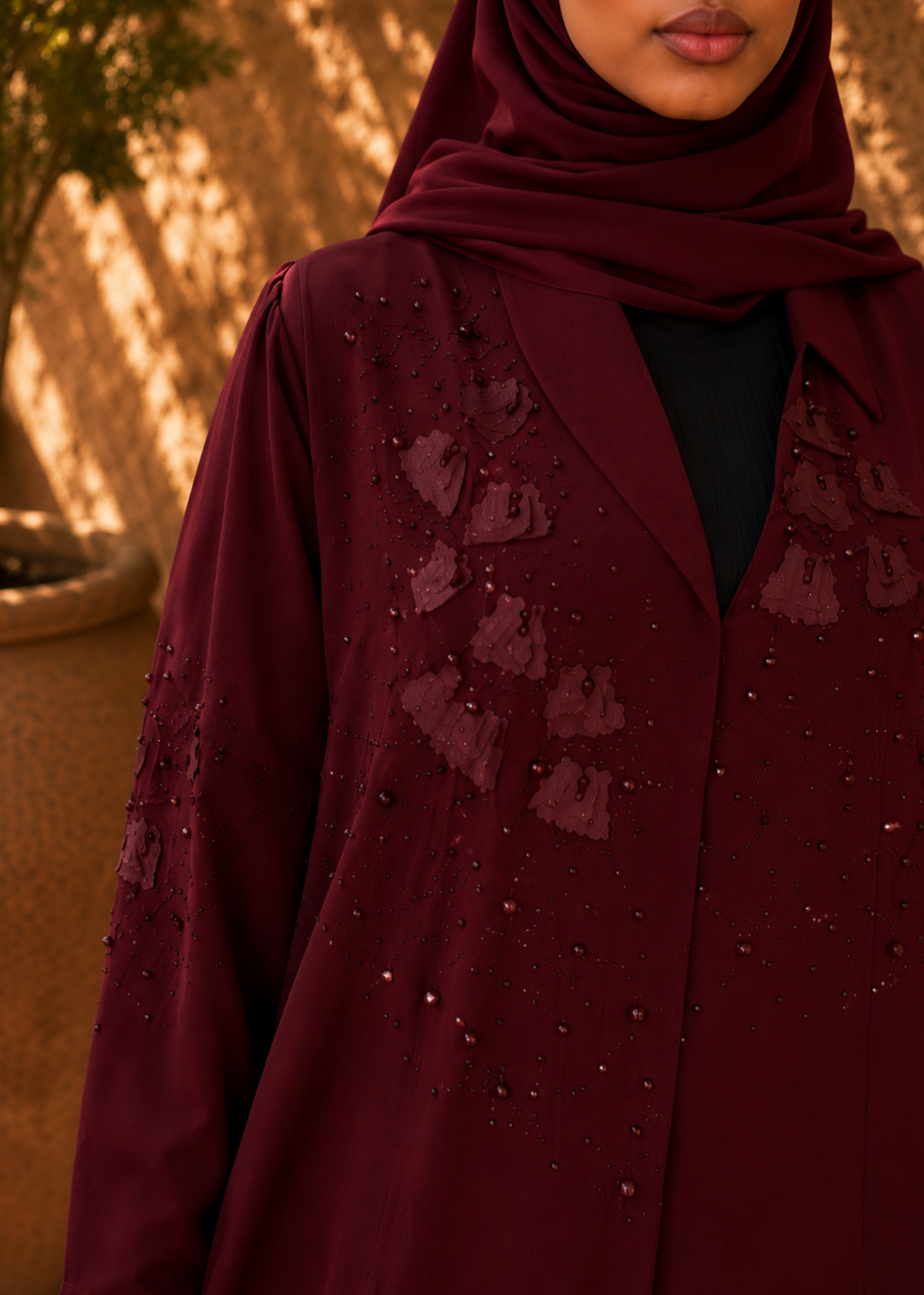 Burgundy Royale Abaya