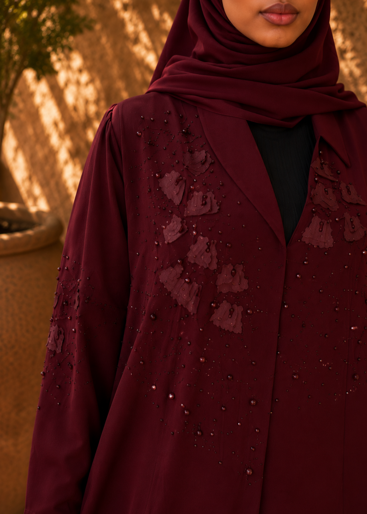 Burgundy Royale Abaya